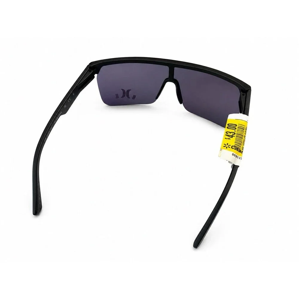 NWT Hurley Cardrona Wrap Shield Sunglasses Matte Black Gradient Mirror Lens New